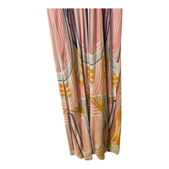 Multicolor Patterned Women's Lined Halter Maxi Dress Size Small 💯% Rayon - Picture 7 of 14